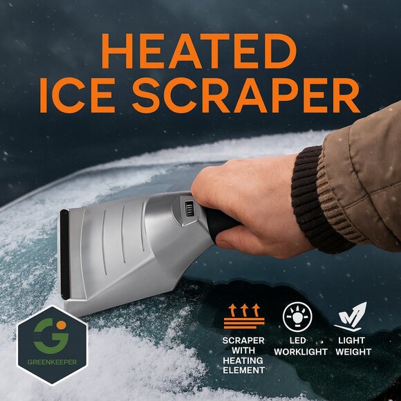 SmartGear Heated Ice Scraper 12V Electric Ice Melter with LED Light STG7071KB - Picture 1 of 2